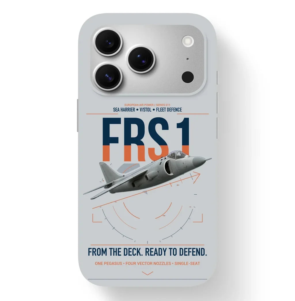 British Aerospace Sea Harrier FRS.1 design on light gray magsafe iphone case, for iPhone 17 Pro
