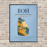 Thumbnail for Bournemouth Airport BOH - Canvas Framed - Light Blue