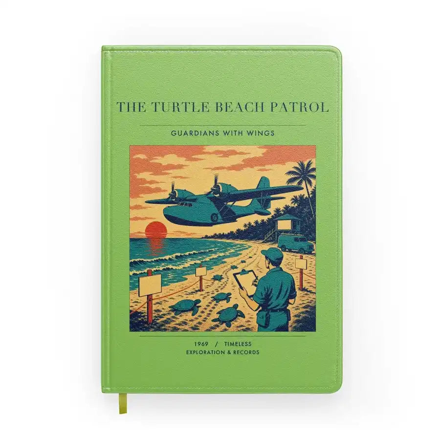 VINTAGE G4443 - The Turtle Beach Patrol - Designed Notebooks design on lightgreen