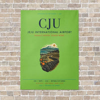 Thumbnail for Jeju International Airport CJU vertical canvas print - no frame - light green background