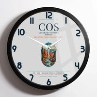 Thumbnail for Colorado Springs Airport (COS) design on light gray framed wall clock