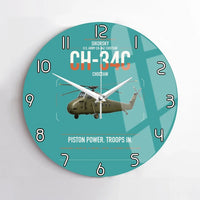 Thumbnail for Sikorsky CH-34C Choctaw design on turquoise no frame wall clock