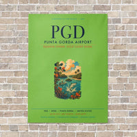 Thumbnail for Punta Gorda Airport PGD vertical canvas print - no frame - light green background