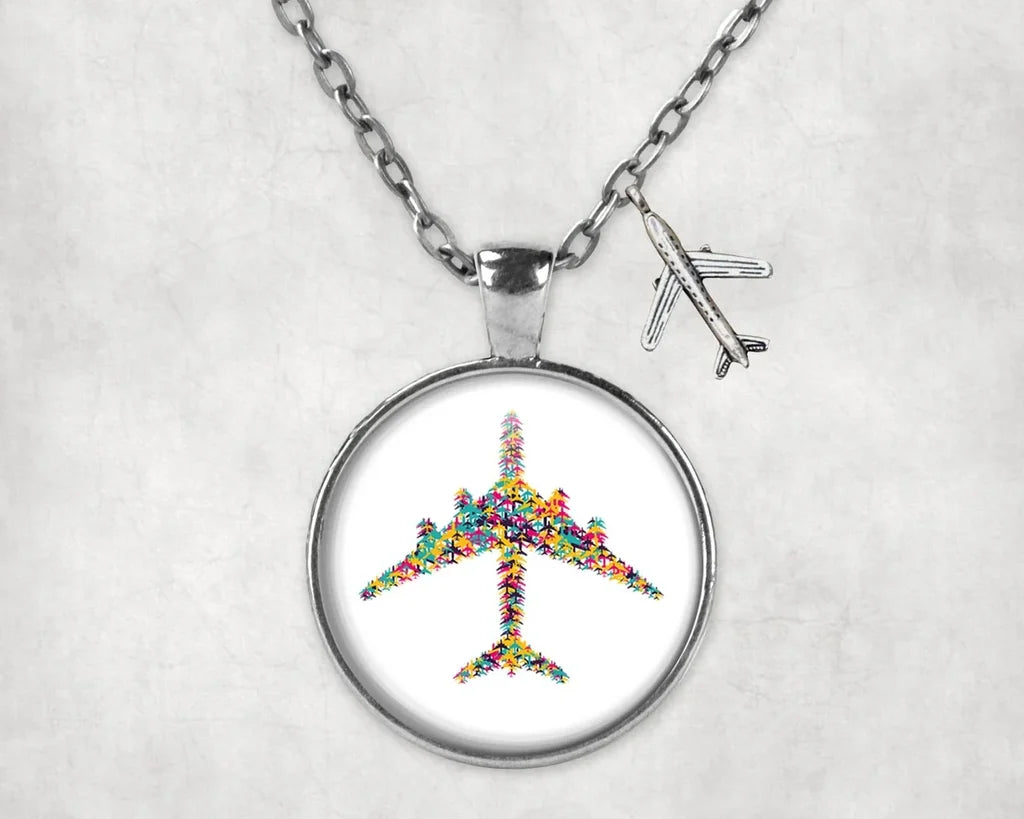 Colourful Airplane Necklace - view 10