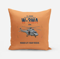 Thumbnail for PZL-Świdnik W-3WA Sokół design on orange pillow