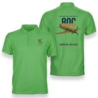 Thumbnail for IAR 80C design on light green double-side polo t-shirt, double-side print