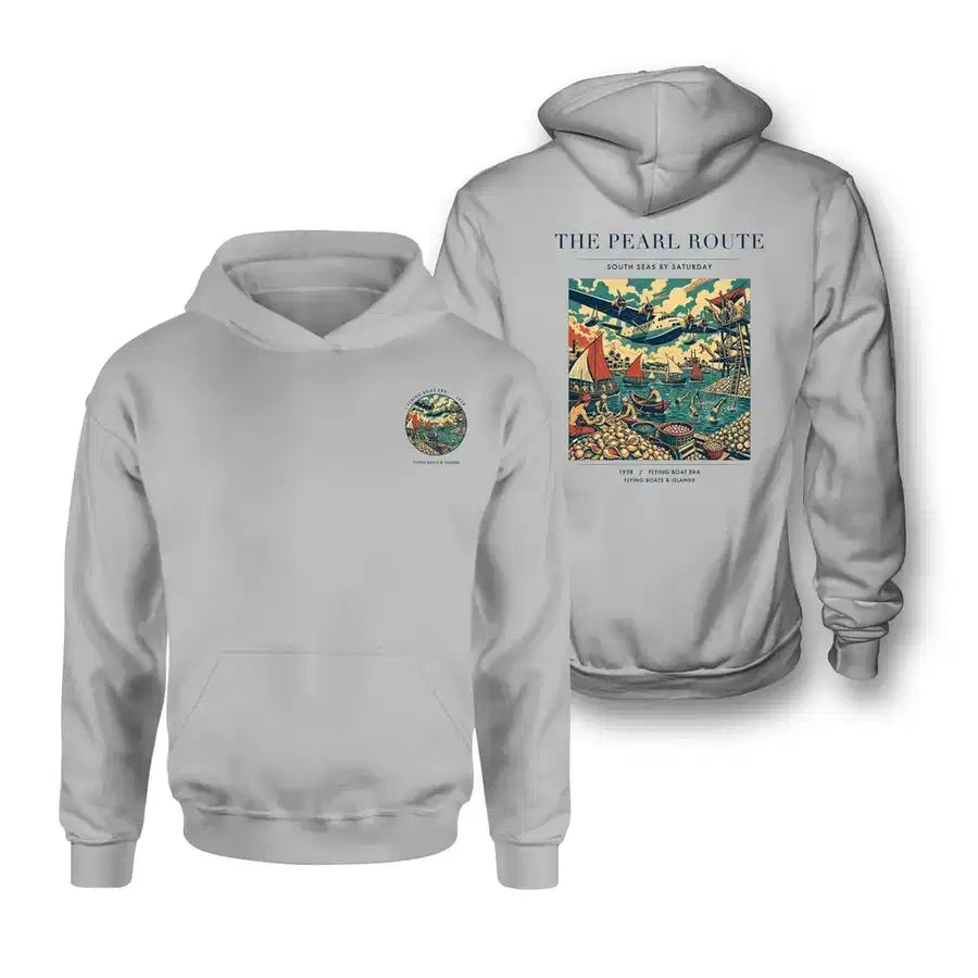 VINTAGE G4072 - The Pearl Route - Double-Side Hoodie design on lightgray double side