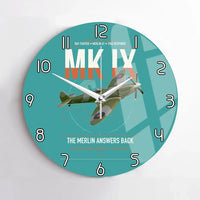 Thumbnail for Supermarine Spitfire Mk IX design on turquoise no frame wall clock