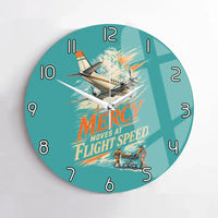 Thumbnail for Mercy Moves At Flight Speed design on turquoise no frame wall clock