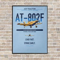 Thumbnail for Air Tractor AT-802F vertical canvas print - framed - light blue background