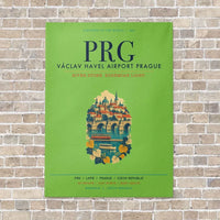 Thumbnail for Vaclav Havel Airport Prague PRG vertical canvas print - no frame - light green background