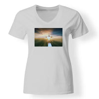 Thumbnail for Airplane Flying Over Runway T-Shirt - view 10