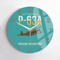 Thumbnail for P-63A Kingcobra design on turquoise no frame wall clock