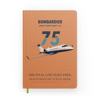 Thumbnail for Bombardier Learjet 75 Liberty design on orange notebook