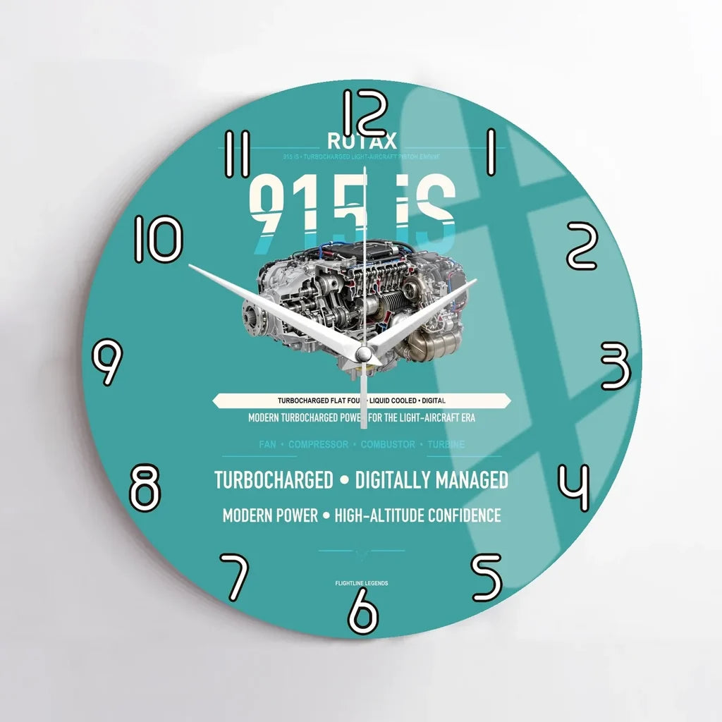 915 iS design on turquoise no frame wall clock