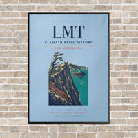 Thumbnail for Klamath Falls Airport LMT vertical canvas print - framed - light blue background