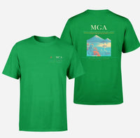 Thumbnail for Augusto C. Sandino International Airport (MGA) design printed on green double-side t-shirt