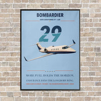 Thumbnail for Bombardier Learjet 29 vertical canvas print - framed - light blue background