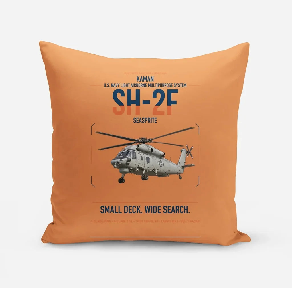 Kaman SH-2F Seasprite design on orange pillow