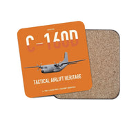 Thumbnail for Transall C-160D design on orange 1 piece coaster