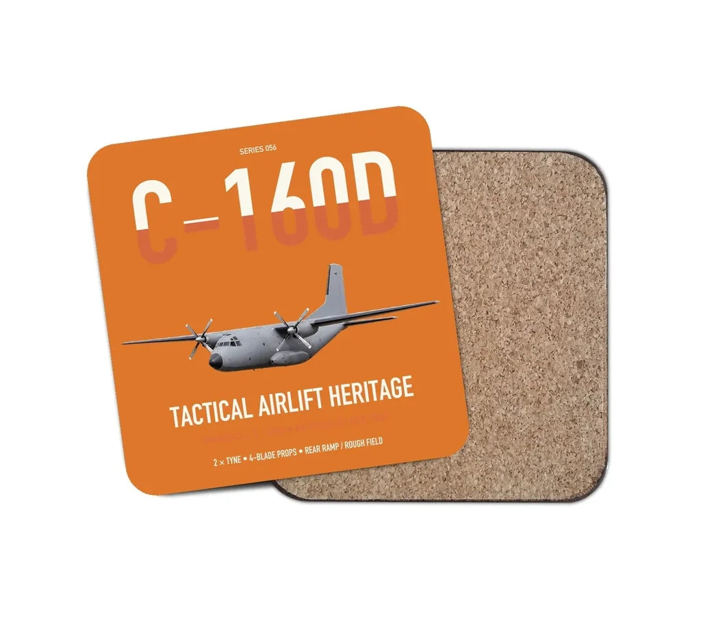 Transall C-160D design on orange 1 piece coaster