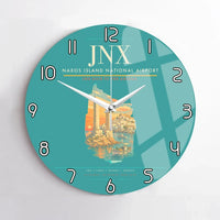 Thumbnail for Naxos Island National Airport (JNX) design on turquoise no frame wall clock