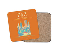 Thumbnail for Zaragoza Airport (ZAZ) design on orange 1 piece coaster