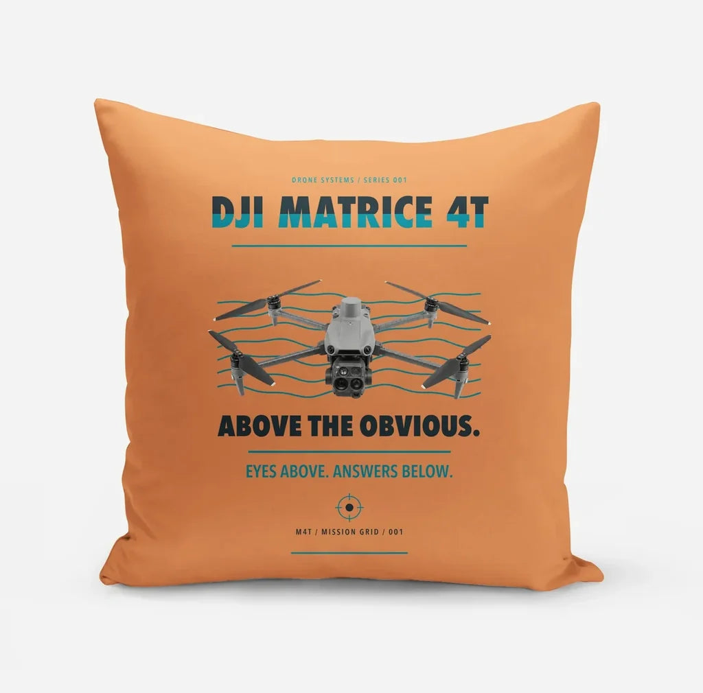 DJI Matrice 4T design on orange pillow