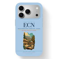 Thumbnail for Nicosia Airport (ECN) design on light blue iPhone 17 Pro MagSafe case