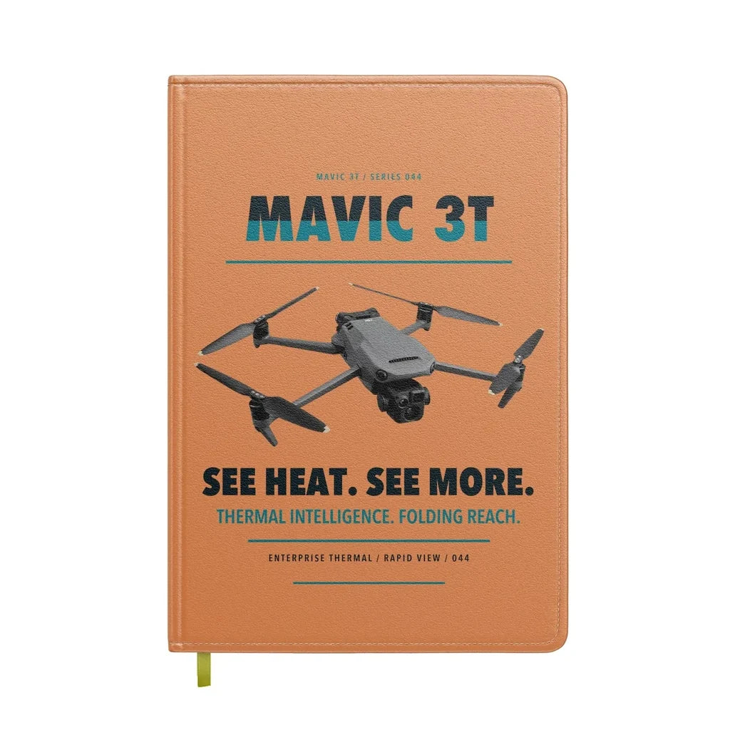 DJI Mavic 3 Thermal design on orange notebook