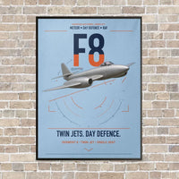 Thumbnail for Gloster Meteor F8 vertical canvas print - framed - light blue background
