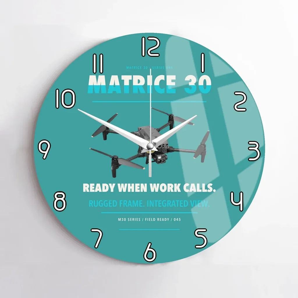 DJI Matrice 30 design on turquoise no frame wall clock
