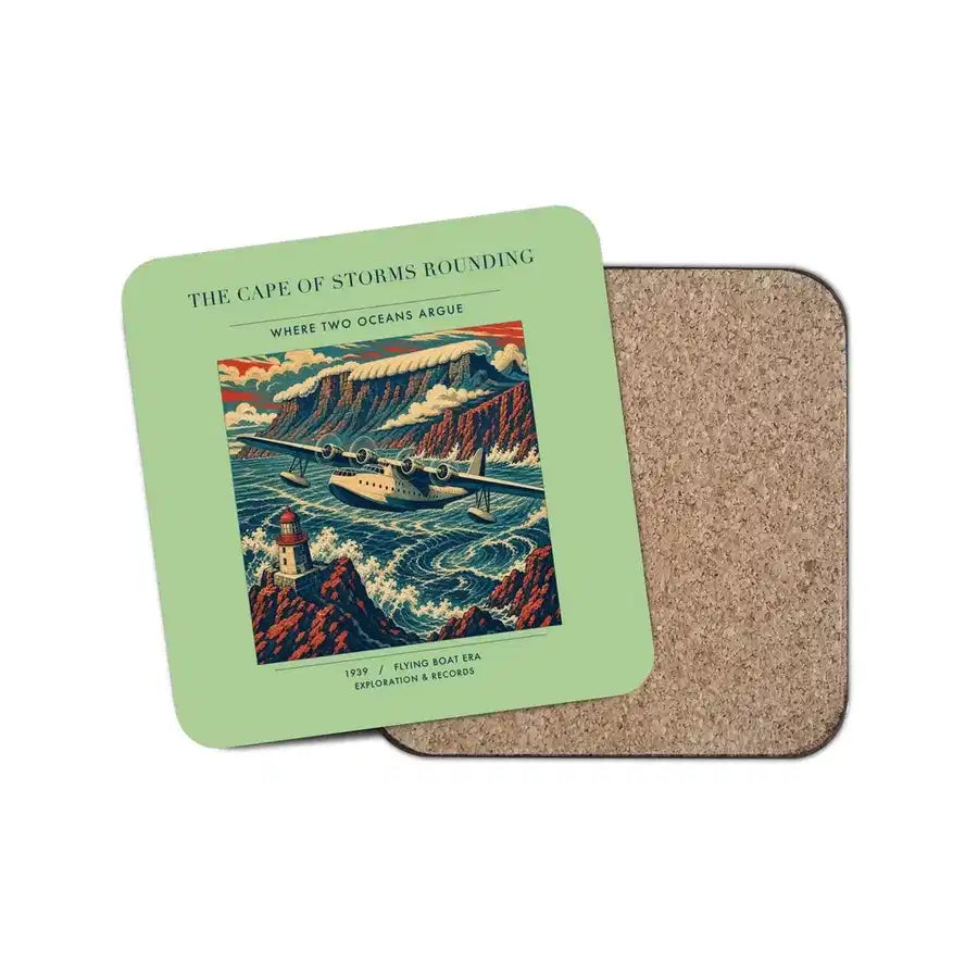 The Cape Of Storms Rounding - Designed Coasters design on light green 1-piece