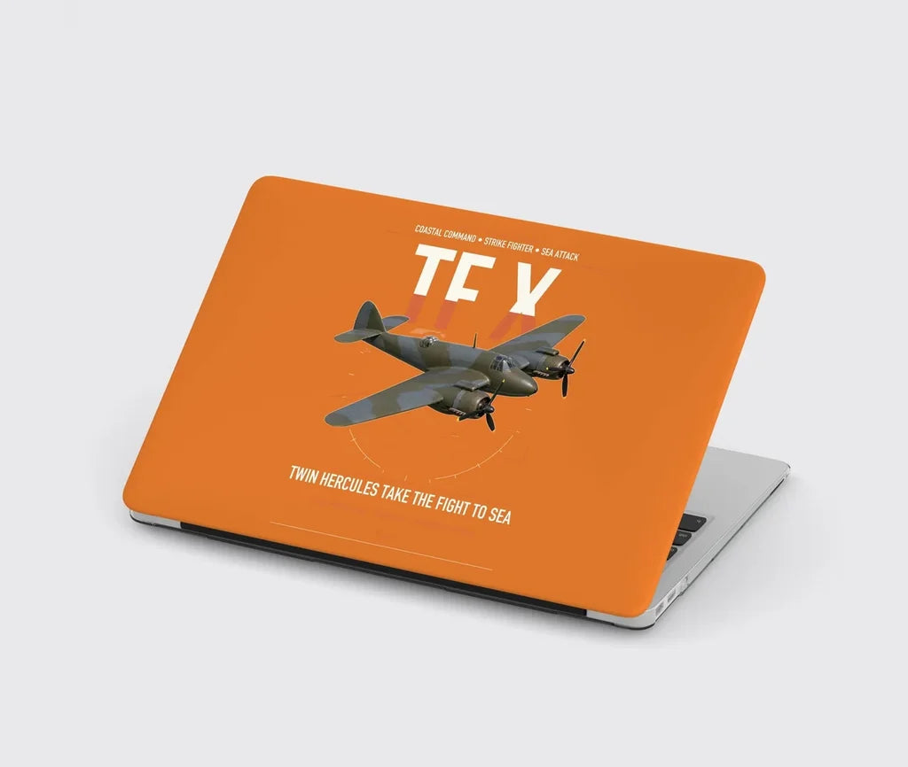 Bristol Beaufighter TF X design on orange MacBook case