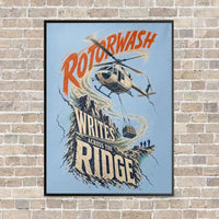 Thumbnail for Rotorwash Writes Across The Ridge vertical canvas print - framed - light blue background