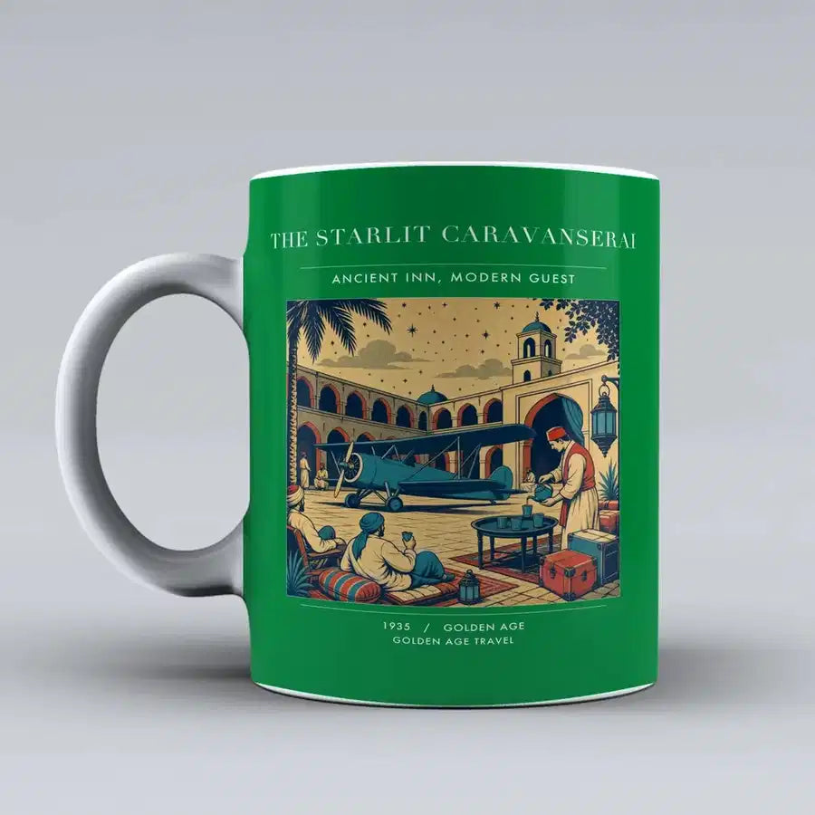 VINTAGE G4336 - The Starlit Caravanserai - Ceramic Mug design on green