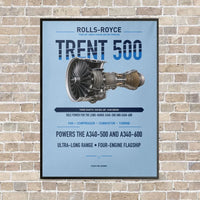 Thumbnail for TRENT 500 vertical canvas print - framed - light blue background