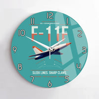 Thumbnail for F-11F Tiger design on turquoise no frame wall clock