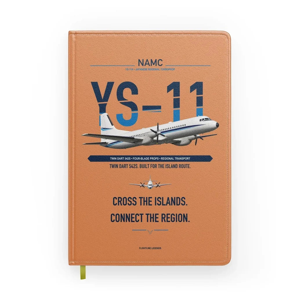 NAMC YS-11A design on orange notebook