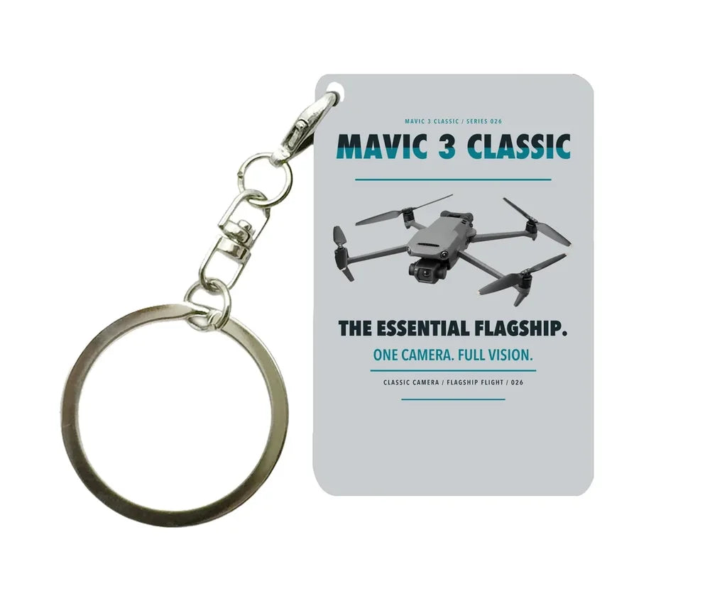 DJI Mavic 3 Classic Key Chain design on light gray key chain