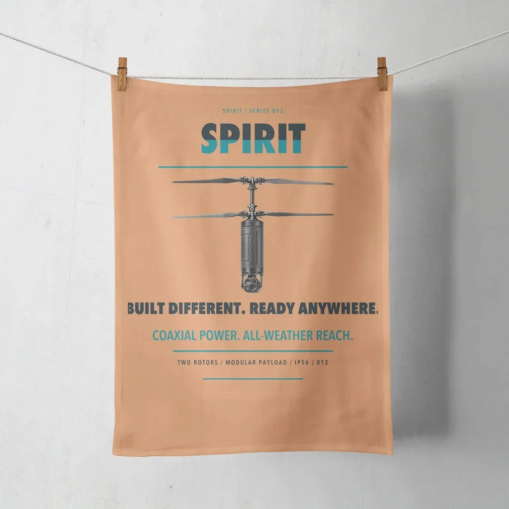 Ascent AeroSystems Spirit design on orange towel
