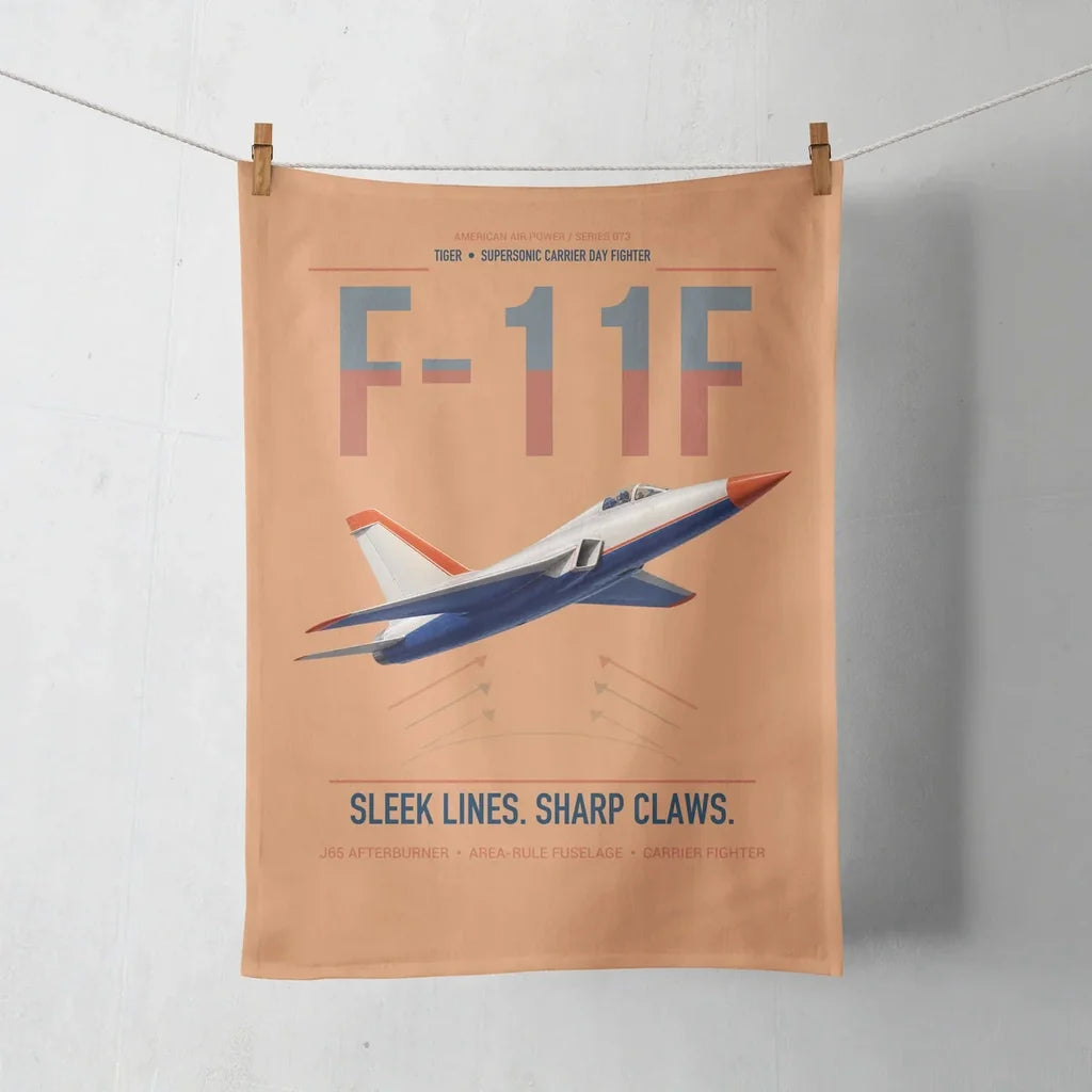 F-11F Tiger design on orange towel