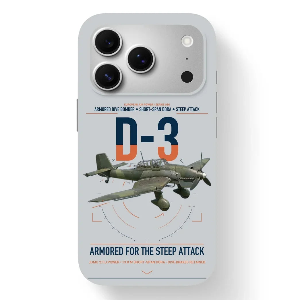 Junkers Ju 87D-3 design on light gray magsafe iphone case, for iPhone 17 Pro