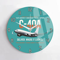 Thumbnail for C-40A Clipper Fleet Logistics Ready design on turquoise no frame wall clock
