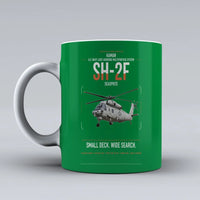 Thumbnail for Kaman SH-2F Seasprite design on green ceramic mug, double-side print