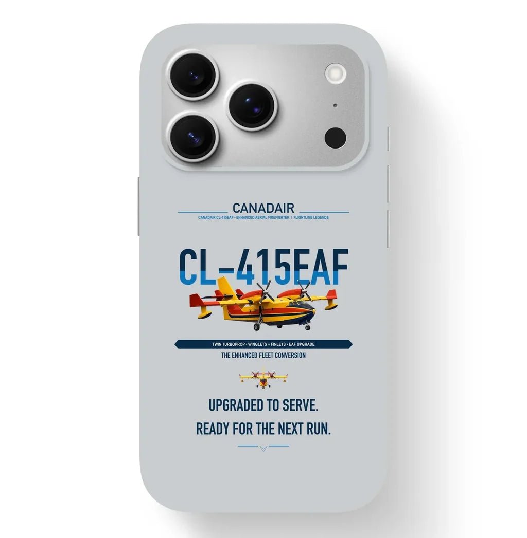 Canadair CL-415EAF design on light gray magsafe iphone case, for iPhone 17 Pro
