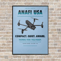 Thumbnail for Parrot ANAFI USA vertical canvas print - framed - light blue background