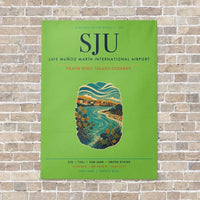 Thumbnail for Luis Muñoz Marín International Airport San Juan SJU vertical canvas print - no frame - light green background