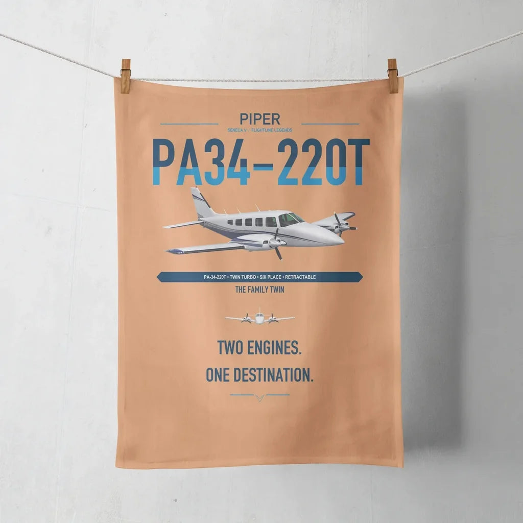 Piper PA-34-220T Seneca V design on orange towel