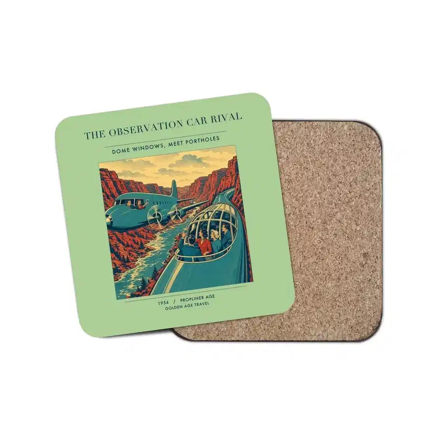 The Observation Car Rival - Designed Coasters design on light green 1-piece